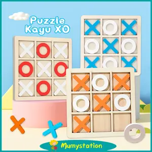 Mumystation Mainan Edukasi Catur Tic Tac Toe / Puzzle Kayu XO / Wooden Toys / Mainan Puzzle Geometri