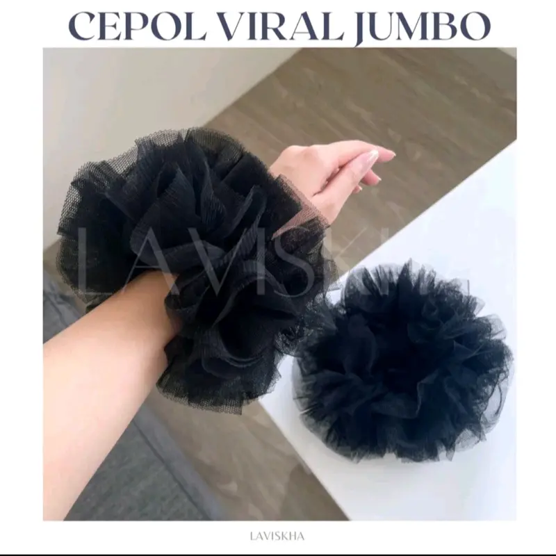 PROMO Ikat Rambut Cepol Jumbo scrunchie Anti Pusing Karet 8