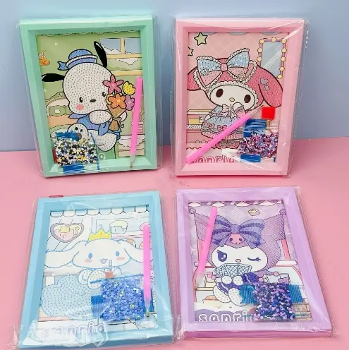 Vintage Macaron Photo Frame Diamond Painting Sanrio Cartoon Pattern DIY Material Pack Diamond Painti