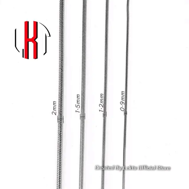 Kalung Titanium Anti Karat Selamanya Uniseks Pria Wanita Terlaris Motif Kotak SIERRA Monel Silver Pelapisan Logam Elegan 7