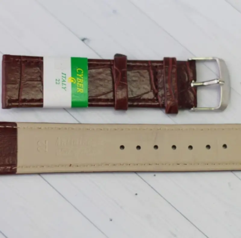 TALI STRAP JAM TANGAN KULIT UKURAN 20mm / 22mm Coklat Hitam 3