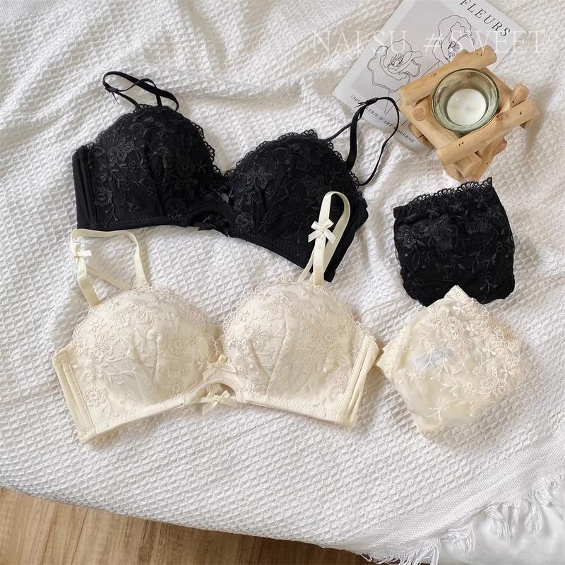 Product Introduction of & & Sexy Lace Lingerie for Women Small Chest Push-Up Bra Enhancing Bra Pure Desire No Underwire Thickened Bra 5