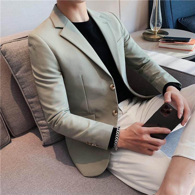 Product Introduction of Slim Fit Men's Blazer Korean Style Ins Trendy Cool High-End Casual Suit Business Formal Hairstylist Jacket Footwear 23
