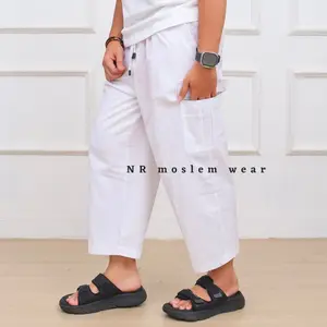 Celana pria pangsi berkantong , celana shalat umroh dan haji model celana cargo kode CP-40
