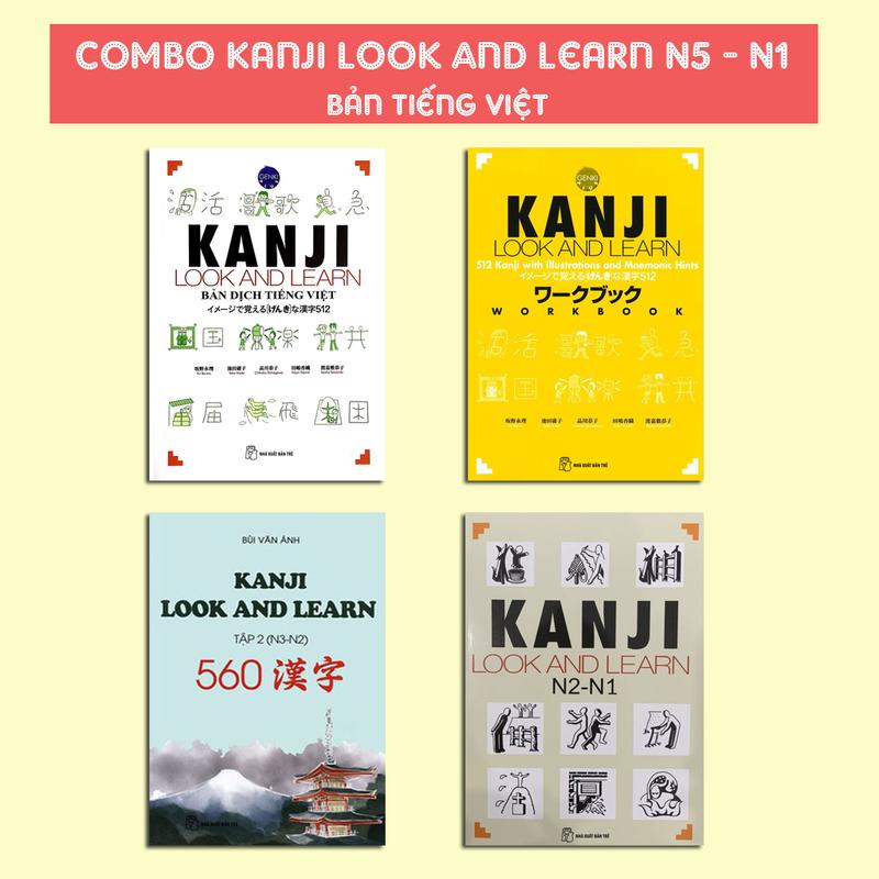 Sách - Combo Kanji Look And Learn N5- N1 Bản Dịch Tiếng Việt ( Lẻ Tuỳ Chọn )