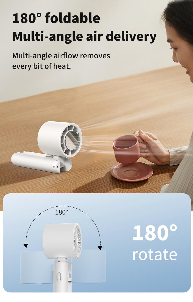 Product Introduction of Handheld small fan High speed powerful semiconductor cold air leafless spray refrigeration Small air conditioner Small mini turbine Portable portable charging Silent electric fan cooling magic weapon fan  portable 8