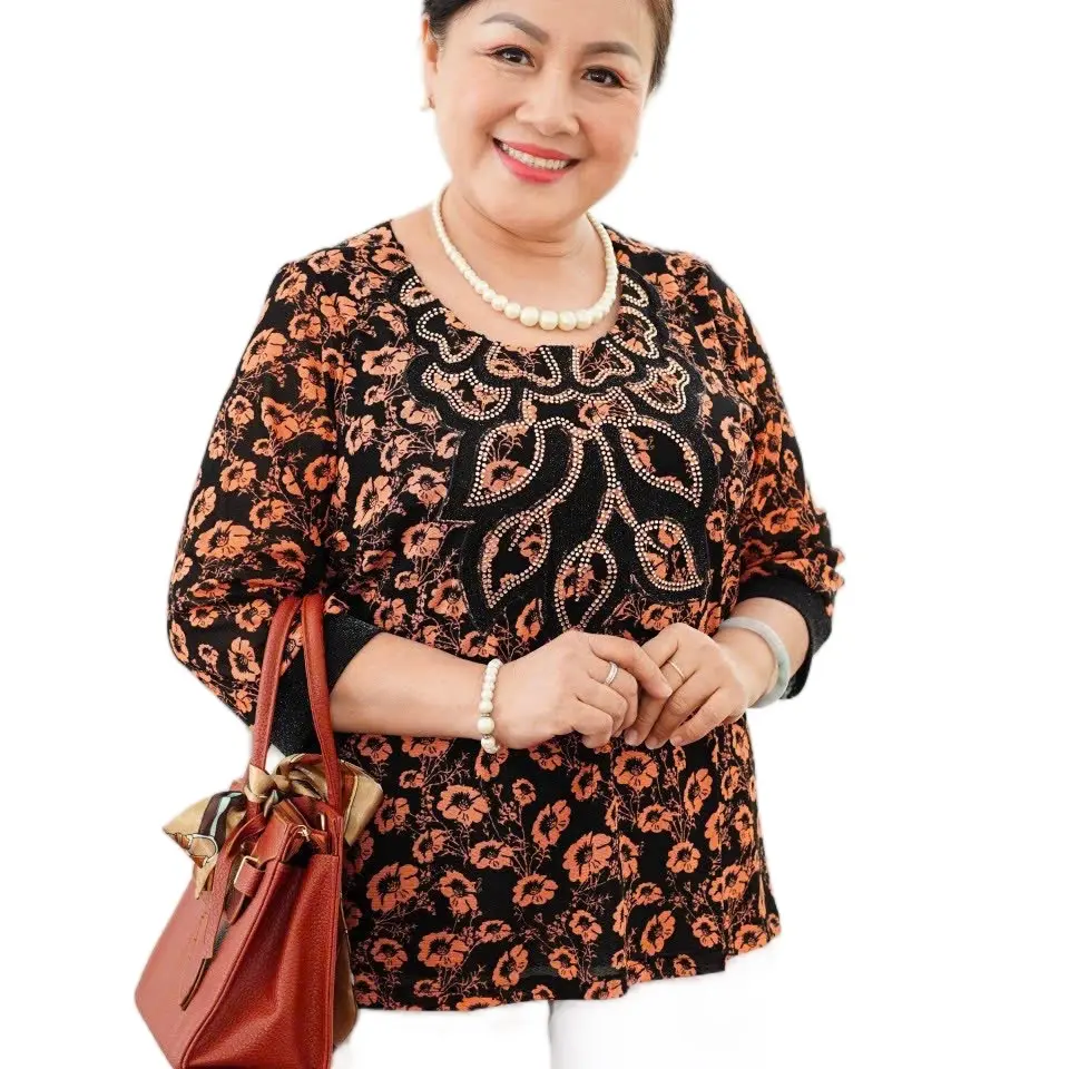 Áo thun nữ trung niên vải thun lưới 50-85kg