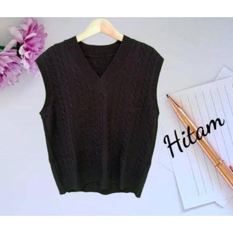 Product Introduction of azura rompi rajut cewek cowok V-Neck Santai 11