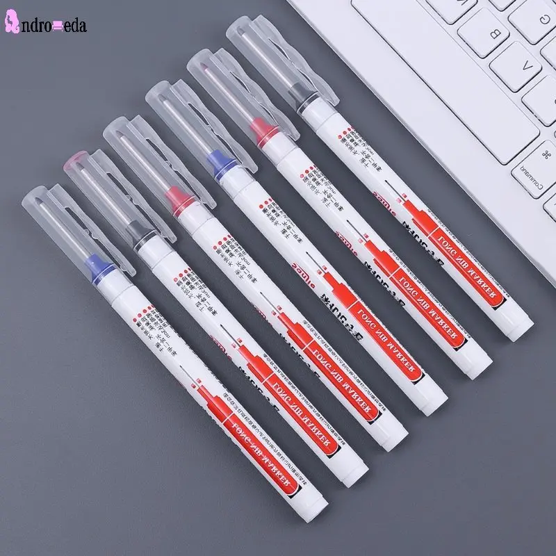Permanent Waterproof Multi-purpose Marking Pens Deep Hole Marking Pens 30mm Long Tip Markers Metal Bathroom Woodworking Decorative Ceramic Supplies Home finding Store