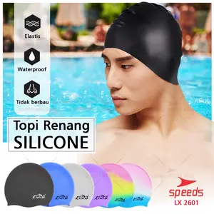 SPEEDS Topi Renang Dewasa Anak / Silicone Swim Cap / Penutup Kepala Renang Air Ukuran All Size 017-2601