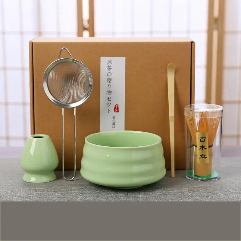 Japanese Style Tea Making Tool Set, 1 Set Including 1 Tea Bowl & 1 Tea Scoop & 1 Tea Whisk & 1 Tea Clip & 1 Tea Spoon, Tea Making Tools for Home Kitchen 2