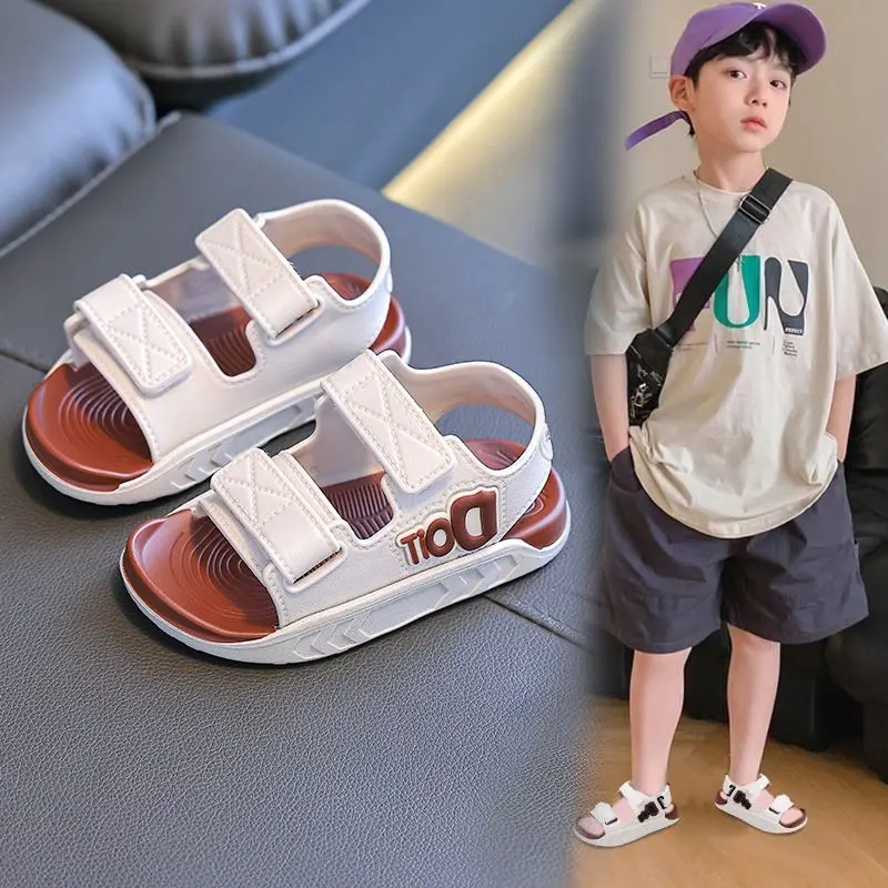 BM74 Dép Quai Hậu DOIT SanDal Bé Trai Bé Gái Sandal Đi Học Đế CaoSu Mềm Êm Chân: size 21 đến 36 dép xăng đan dép mùa hè hở mũi thoáng bé gái Dép Sandal Voi Jean 2