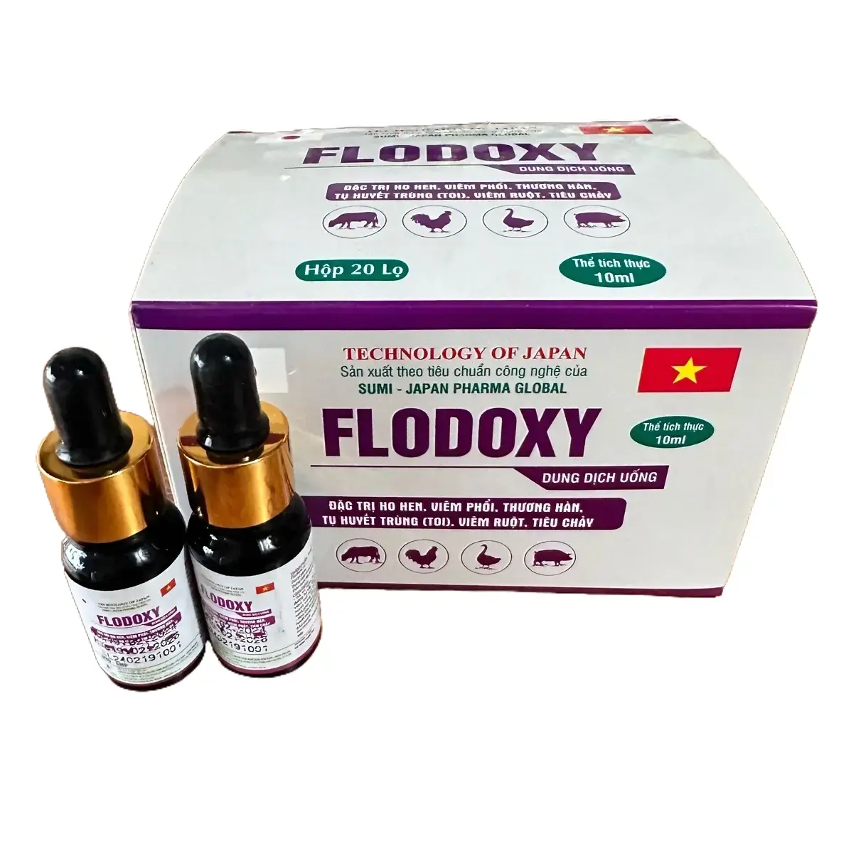 1 lọ Flodoxy oral 10ml Sumi Japan chuyên hen khẹc thương hàn khò khử Gà Đá Thú Cảnh