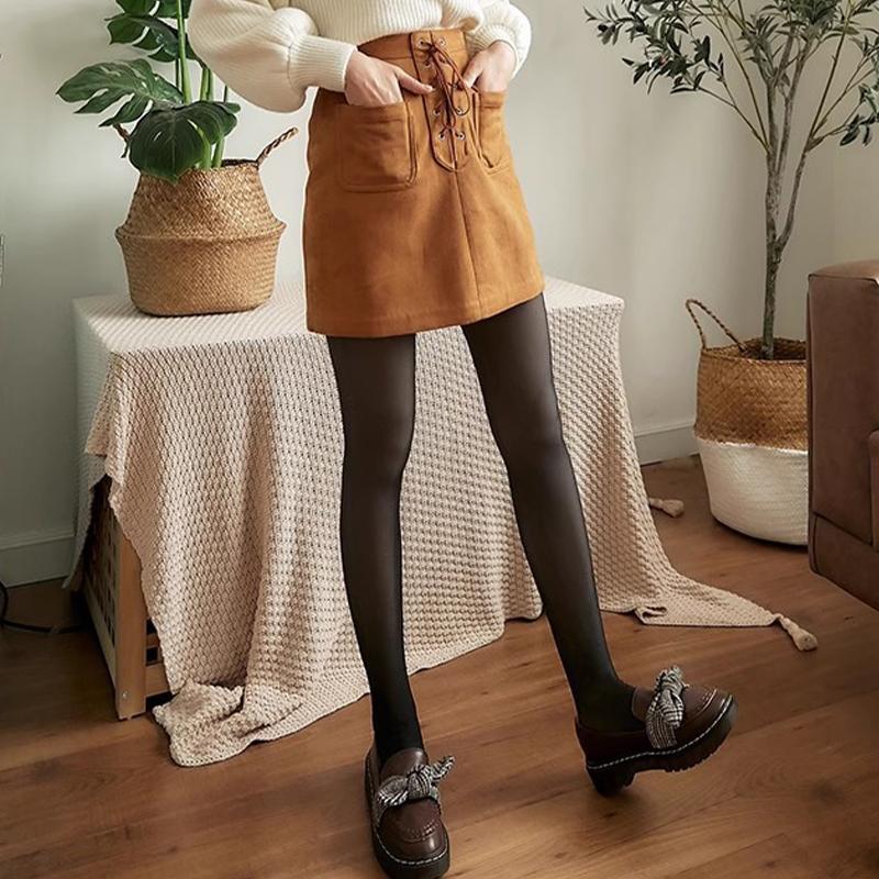 Product Introduction of Autumn And Winter Elastic Gray Fake Transparent Plus Velvet Warm Leggings Tights 20