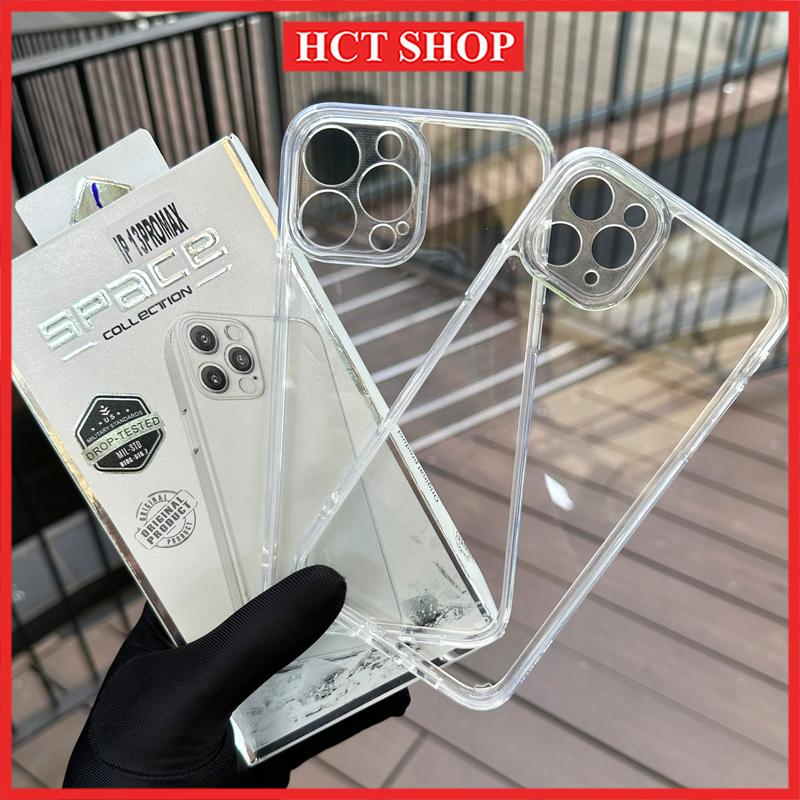 Ốp trong viền vuông lưng cứng viền dẻo, chống sốc cho iPhone chính hãng SPACE 2