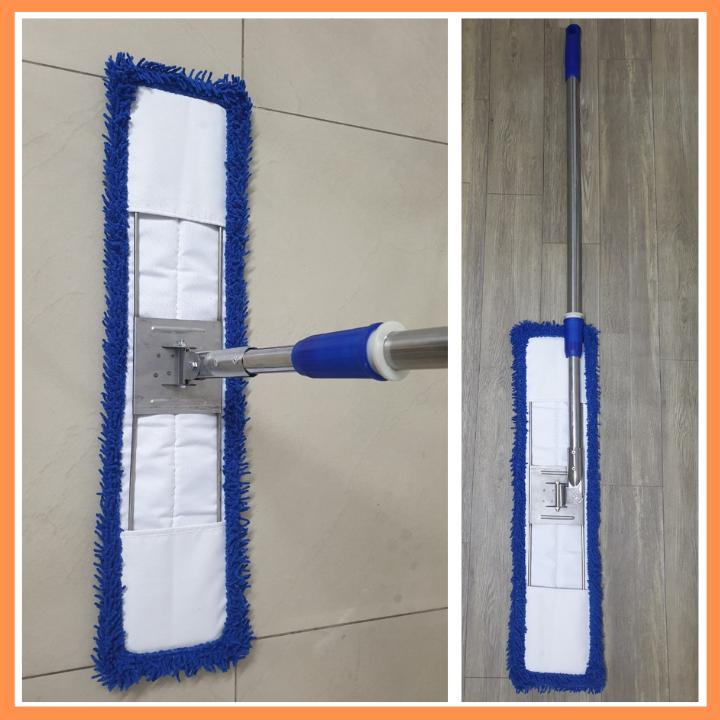 [COMBO TẶNG KÈM 2 MIẾNG LAU] Cây lau nhà 1M4,  Lau Sàn Inox công nghiệp bản lau 60cm 2