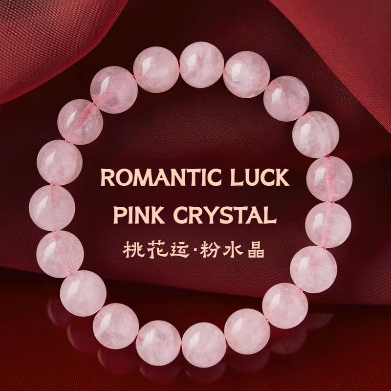 Product Introduction of 【Attracting male】Gelang Tangan Kristal Merah Jambu, Alamiah Brazil Jeli, Untuk Gadis, Manik Ronud Merah Jambu Bulatan Tunggal, Sesuai untuk Hadiah Hari Jadi, Hadiah Pasangan, Aksesori Fesyen rose quartz carnelian bracelet crystal pink jade stone 6