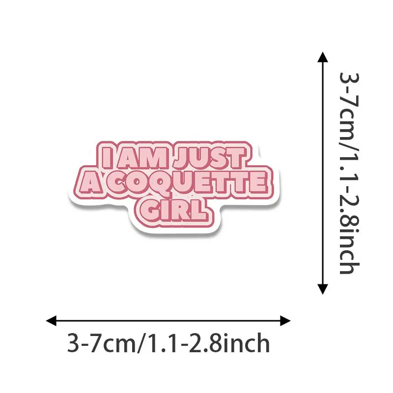 Pink Themed Sticker, 50pcs/set Cute Cartoon Sticker, DIY Decorative Sticker for Phone Case, Computer, Guitar, Bag, Water Cup, Scrapbook, Screen Protector 1
