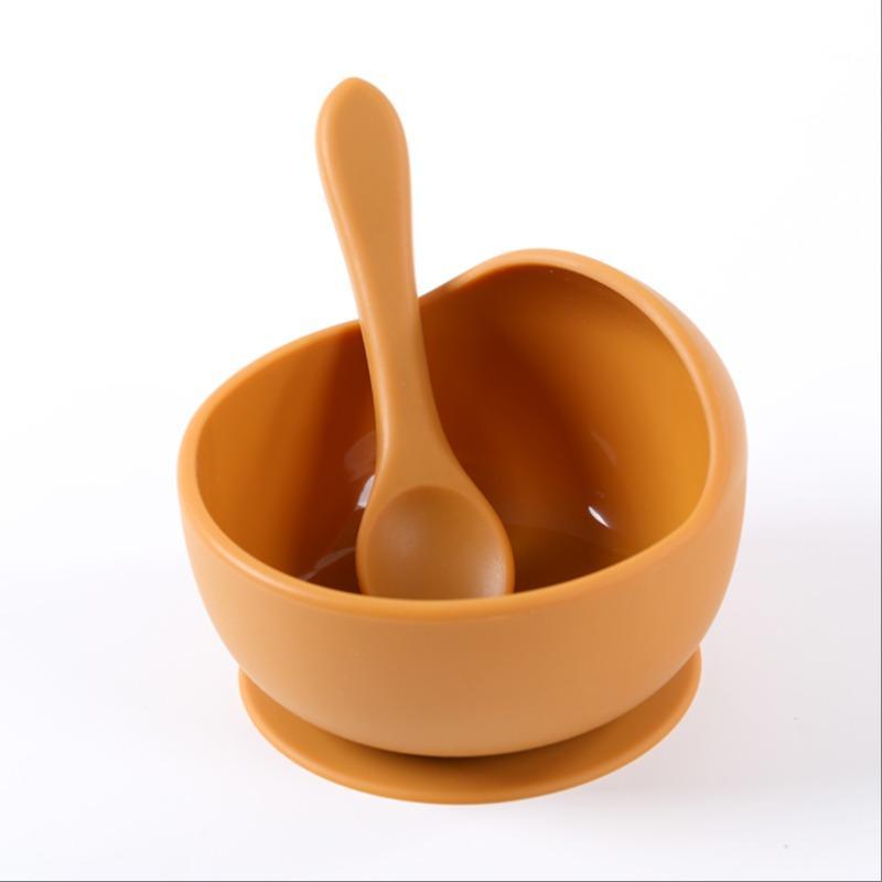 Product Introduction of Baby Silicone Suction Bowl with Spoon (1 Set), Feeding Training Bowl Set for Toddlers, Baby Dinnerware, Solid Color Baby Feeding Utensil 14