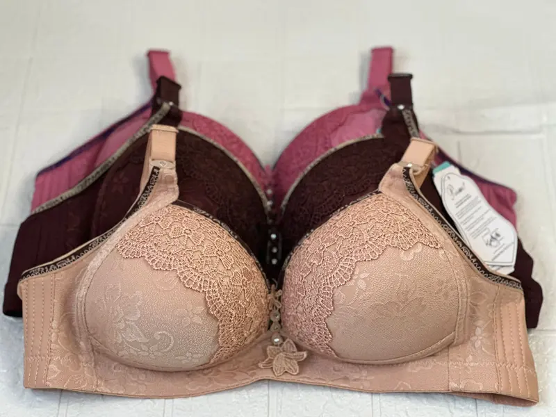 3PCS BH BRA JUMBO CUP BESAR  BRUKAT EMBOS TANPA KAWAT  SIZE 36-46 2