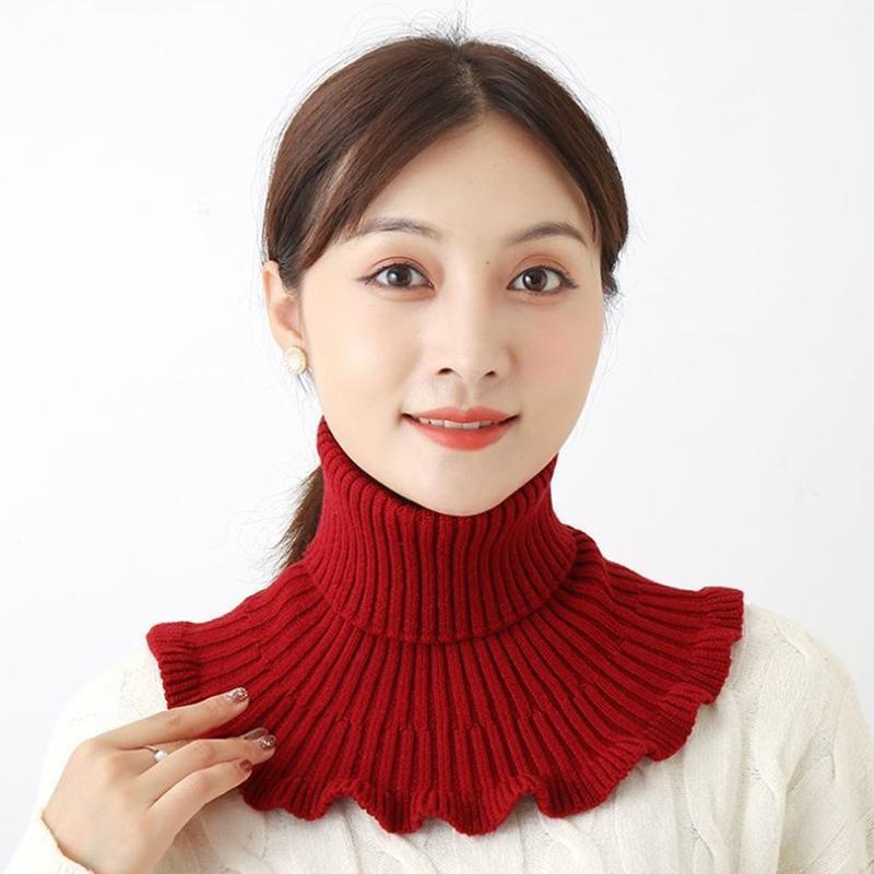 Cổ Áo Giả Dệt Kim, Ấm Áp Và Len, Dành Cho Nữ, Cổ Lọ, Có Thể Tháo Rời Và Dày Dặn, Chống Gió, Khăn Quàng Cổ Cổ, Thích Hợp Cho Mùa Đông 2