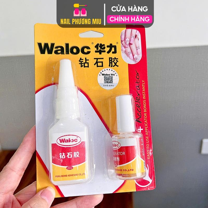 Keo Bê Tông Dán Móng Waloc Đính Đá Siêu Chắc 20g Nhanh Khô Kèm Dung Dịch Làm Khô Keo Dán Làm Nail 15ml Nail Phương Miu Nữ Women