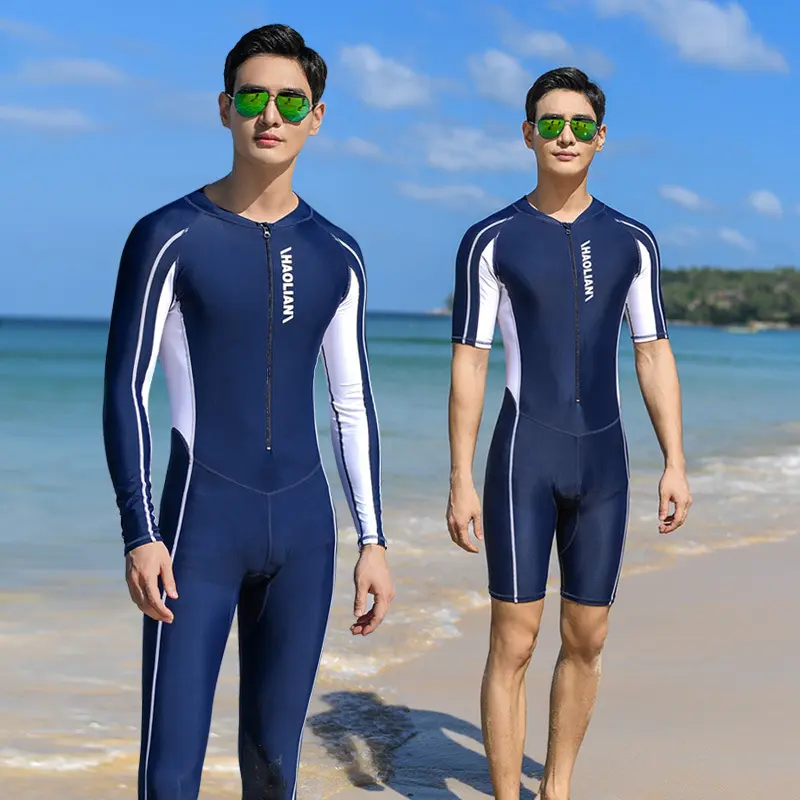 One-Piece Swimsuit for Men, Youth Sun Protection Long Sleeve Diving Suit, Jellyfish Suit, Adult Quick-Dry Surfing Suit, Export Swimwear