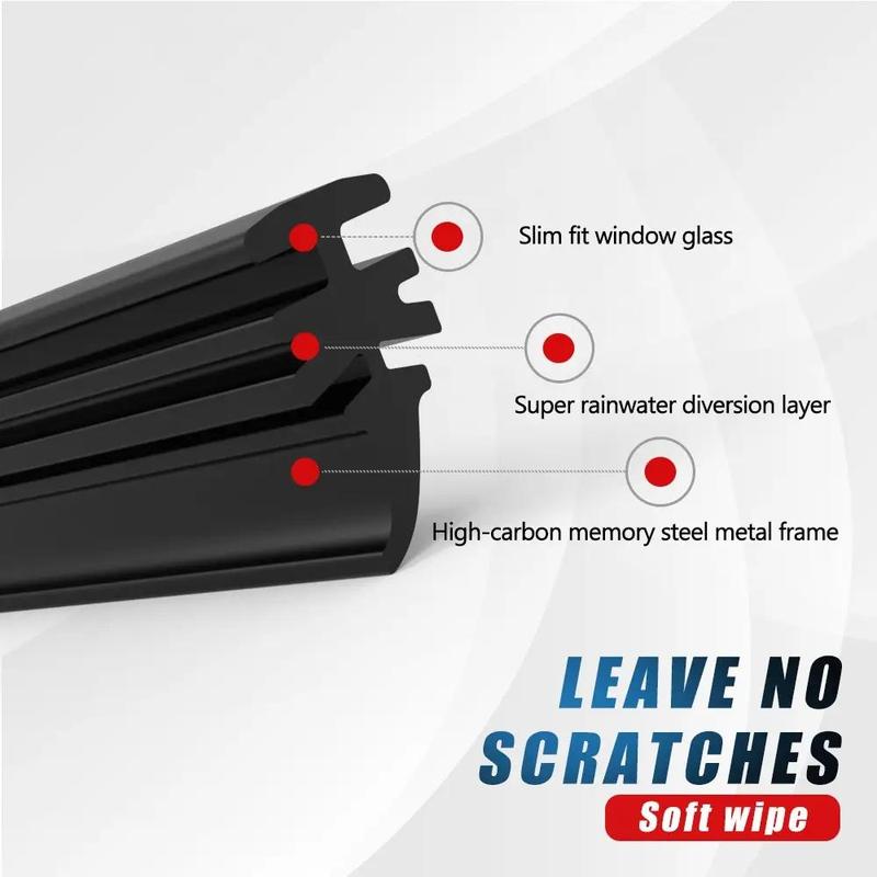 Car Wiper Blade Refill Strip, Car Windshield Rubber Strip, Wiper Frameless Wiper Accessories 4