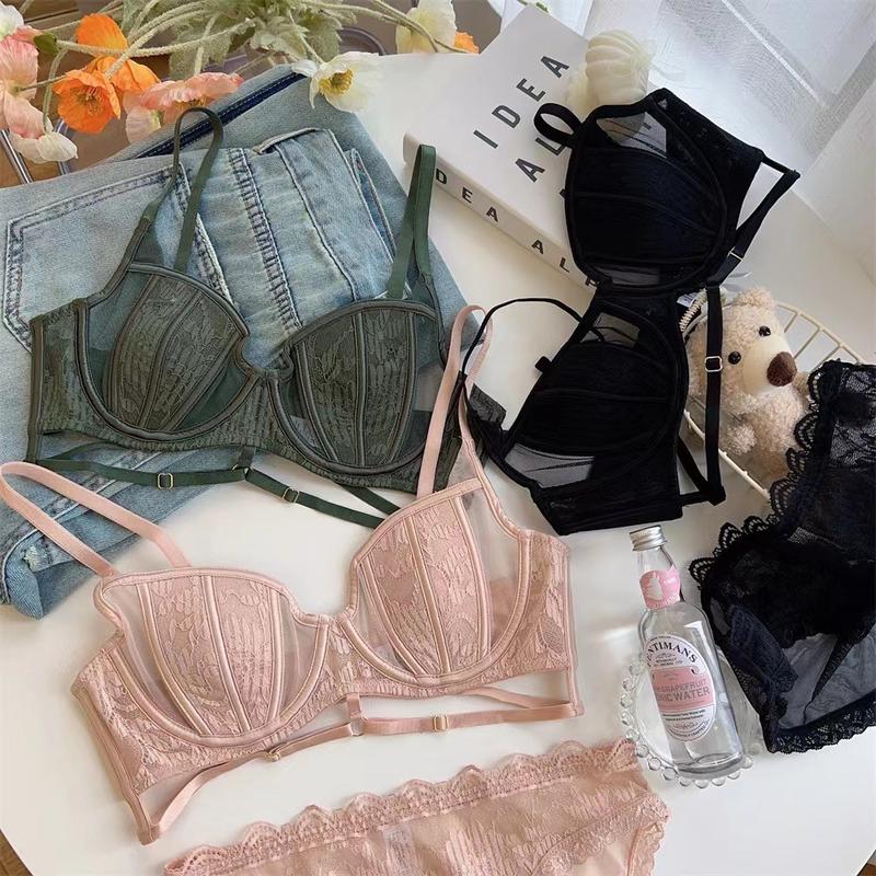 Product Introduction of French Hollow Thin Cup Push-up Underwear Set Girl Bra Womenswear Women Lady Comfort Innerwear Basic 5