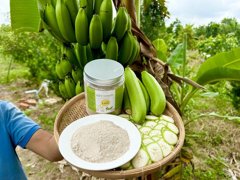 COMBO Bột Chuối và Mật Ong Chuối Già rang mộc 3