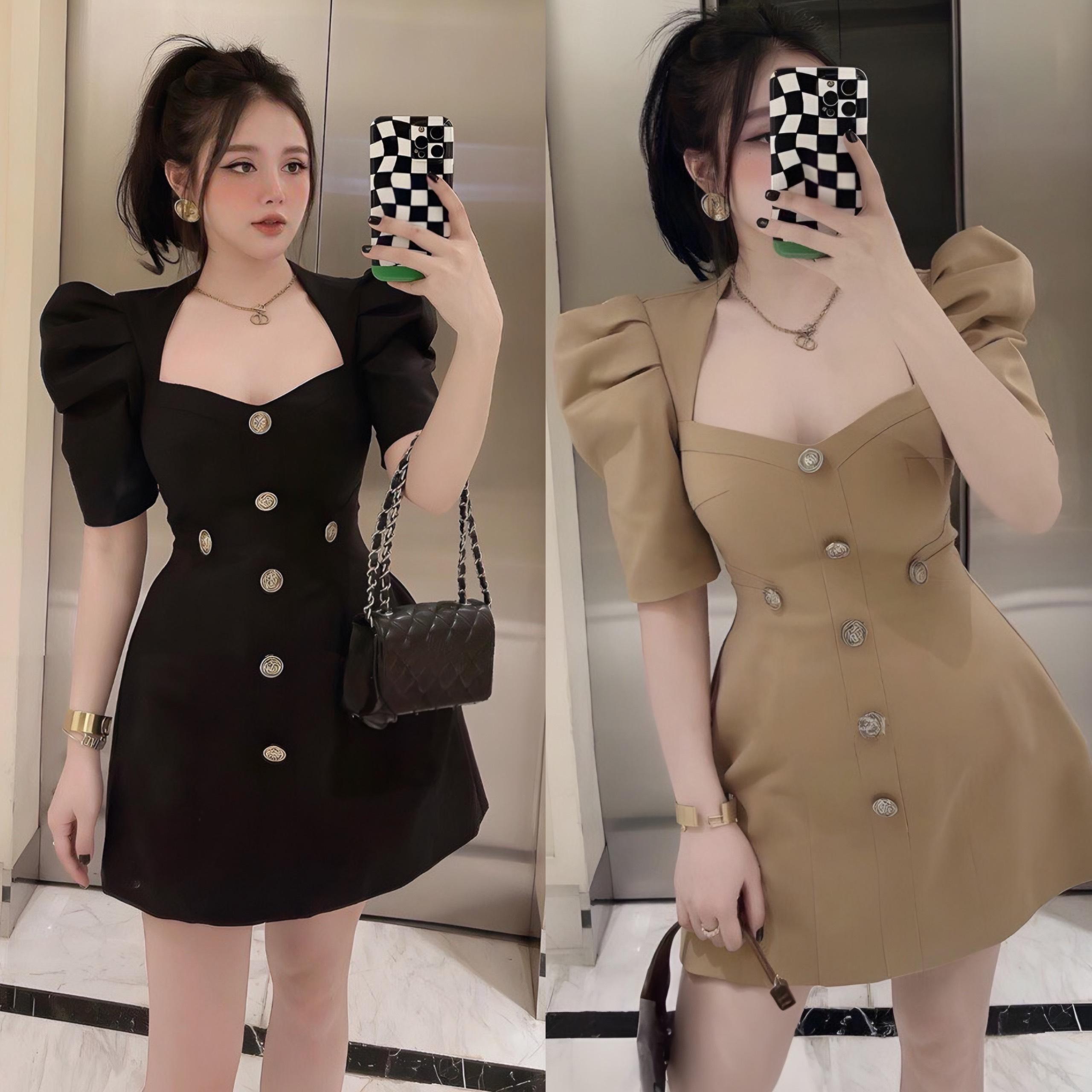 [Xả Kho] Váy Dự Tiệc Vải Tap Ta 2 Lớp 50 - 100Kg Thời Trang Bigsize Dễ Thương Nữ Cotton Dress Đầm Đen Women - A.1237