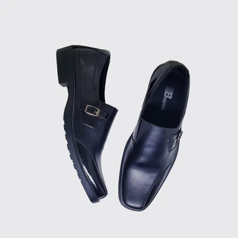 big size sepatu kerja pria pantofel kulit slip on cowok formal dinas Hitam Hitam Shoes 6