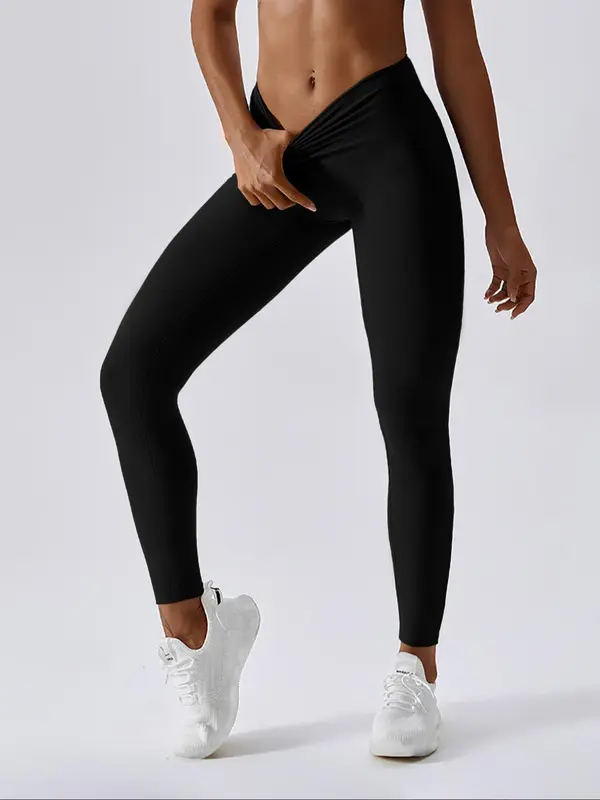 Women's Tummy Control Solid Color High Waist Sports Glam Leggings, Casual Curvy Comfy Breathable Skinny Pants for Yoga Gym Workout Running, Ladies Sportswear Fits for Fall & Winter, Yoga Pants Activewear, Workout Bottoms, Sporty Leggings 8