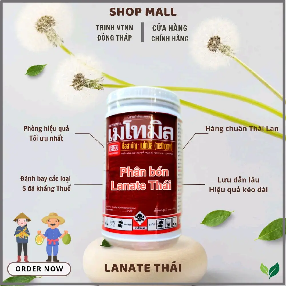 Phân bón Lanate Thái Loại XỊN 500gr - Methomyl Phòng các loại S đã kháng - Phun là rịt - Xịt là mê - Lưu dẫn lâu - Hiệu quả kéo dài