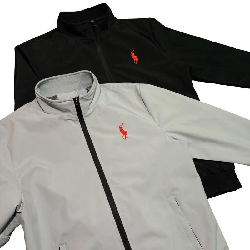 MH1ST Áo khoác gió cổ cao hai lớp, thêu ngựa, áo khoác nam , menwear jacke. Menswear aokhoac nam