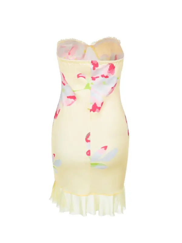 Women's Floral Print Tube Dress, Casual Sleeveless Strapless Dress for Summer, Fashion Women's Clothing for Beach Holiday Vacation 1