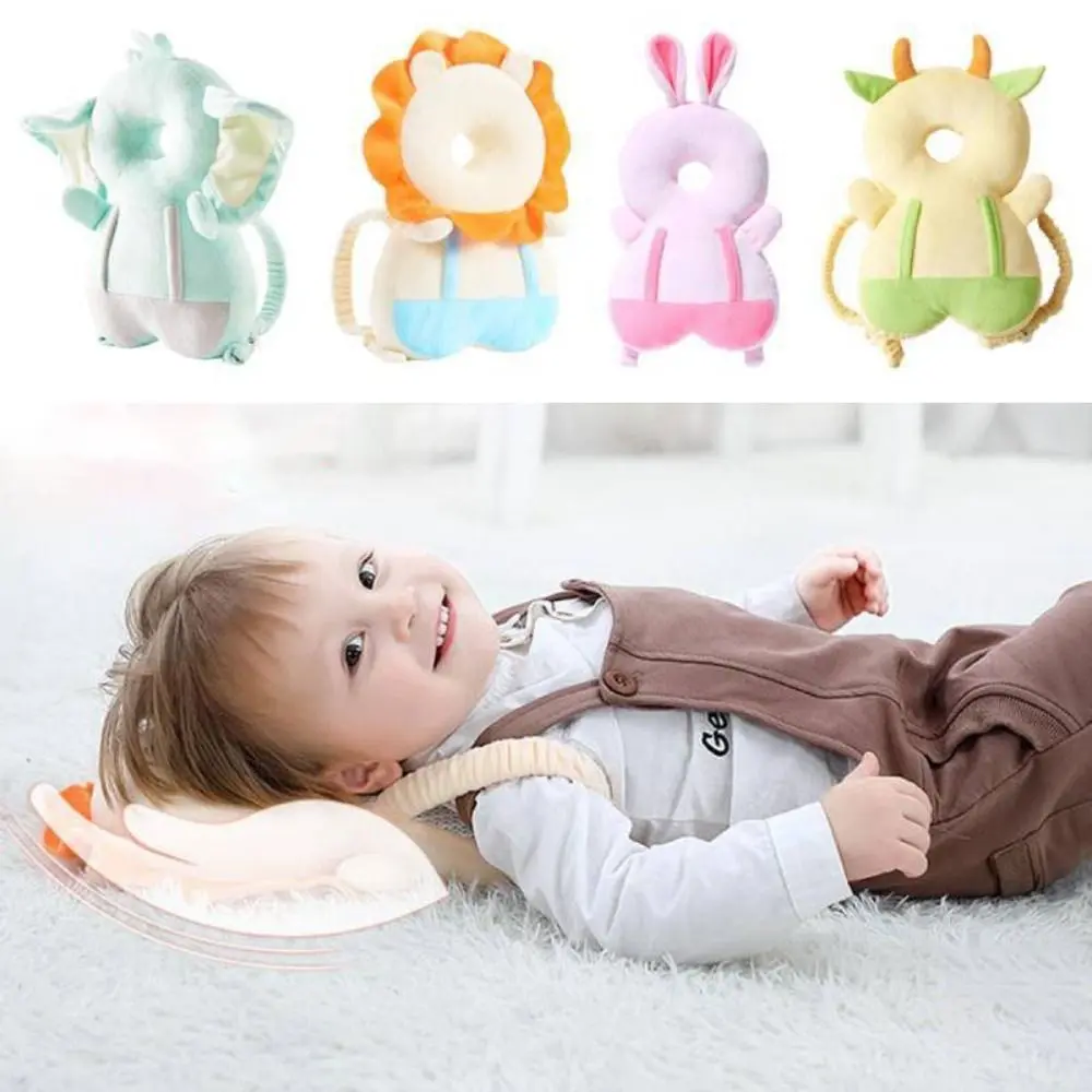 Cute Cotton Baby Head Protection Cushion Reduce Fall Shock Adjust Strap Toddlers Backpack Pillow Soft Safety Back Cushion Toddlers
