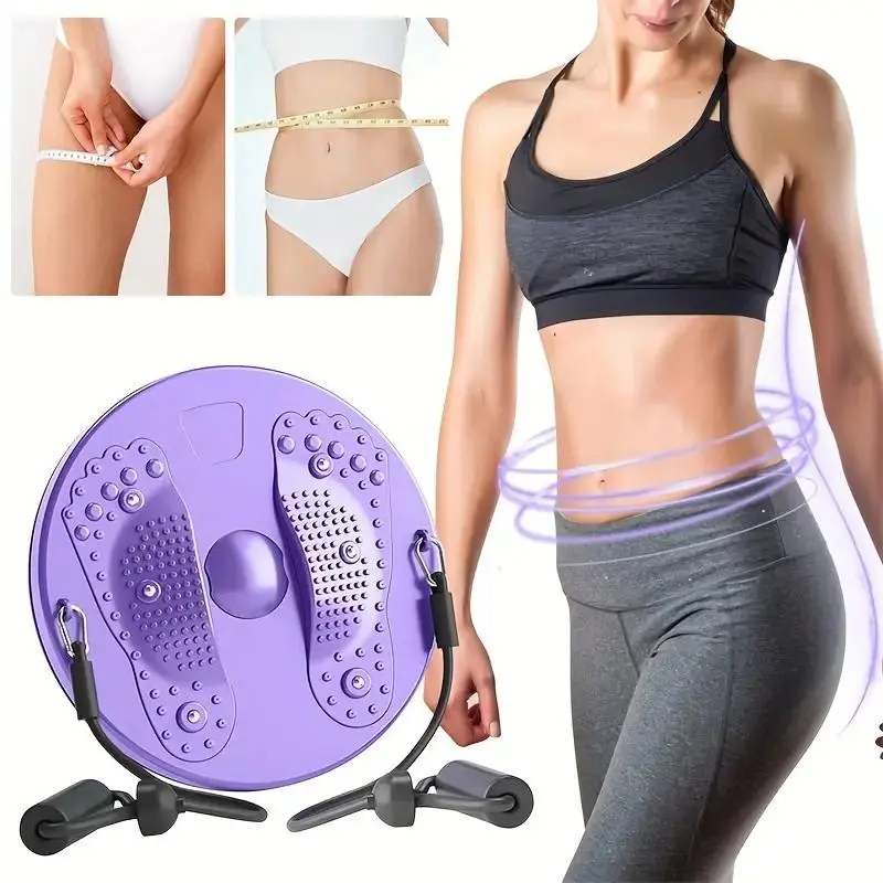 Waist Twisting Disc with Resistance Rope, Home Slimming Waist Twisting Disc, Non-electric Fitness Equipment for Office & Home Workouts