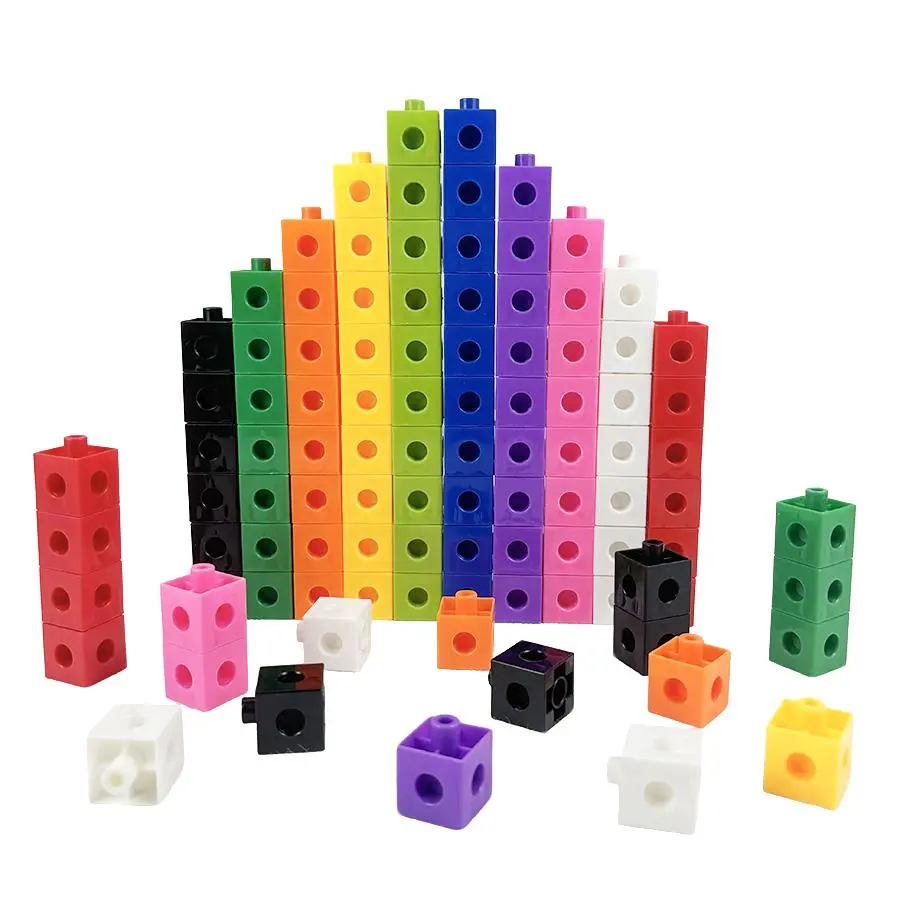 Colorful Building Blocks Toy, 100pcs/set Random Color Geometric Shape Blocks, Early Education Math Toy, Parent-child Game, Stacking Cube Blocks, Eve Box Fillers, Toys