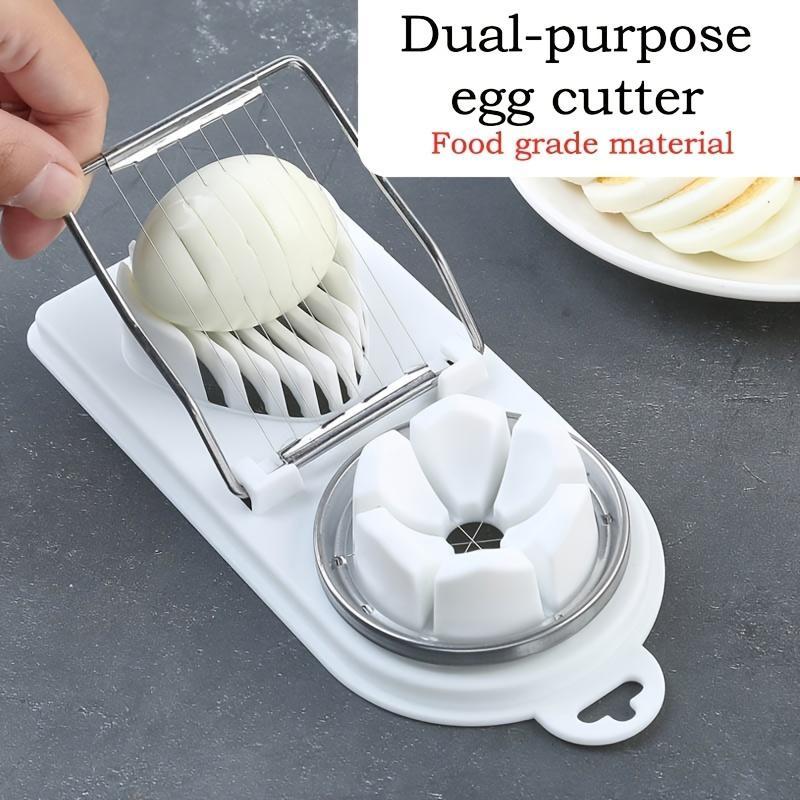 Household 2 in 1 Egg Cutter, 1 Count Multifunctional Egg Slicer, Egg Chopper, Kitchen Gadgets for Home Use, Utensils 3
