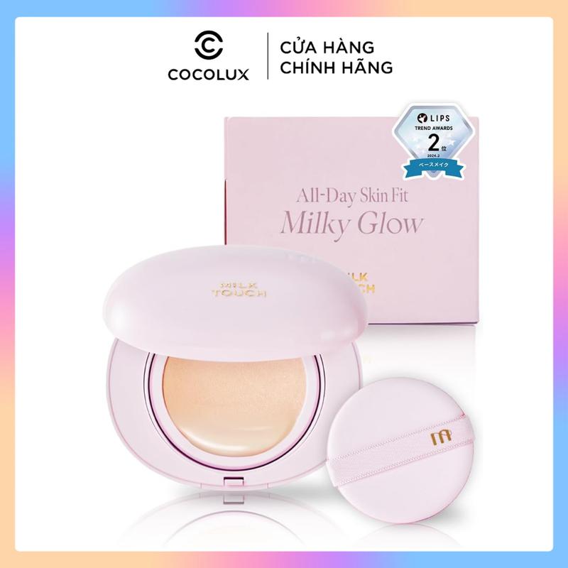Phấn nước Milk Touch All Day Skin Fit Milky Glow Cushion SPF50+ PA++++ 15g