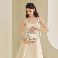 Gambar FOXER Tas Kulit Wanita Tas Bahu Pola Berlian Tas Wanita Yang Elegan - Krem dari FOXER.Id Kab. Tangerang 3 Tokopedia