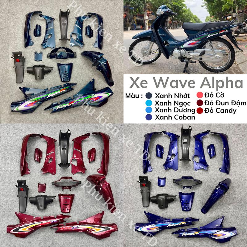 Dàn Áo Wave Nhỏ - Wave Alpha TD Cao Cấp [Tặng Tem 3 Lớp] Bộ Nhựa Wave 100 110 Đời 1993-2005 - Bộ Áo Xe Wave Anpha BH 2 Năm - Phụ Tùng Xe Máy TD dànáo sơntĩnhđiện