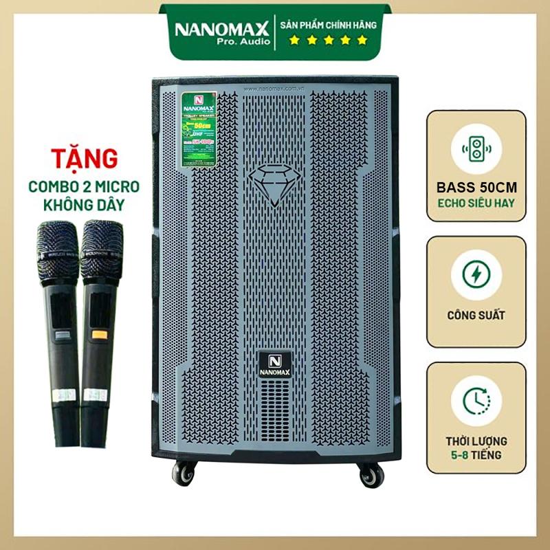 Loa Kéo Nanomax SK-18Q5 Công Suất 980W Bass 50cm Karaoke Bluetooth Tặng 2 Micro Cao Cấp Nghe Nhạc