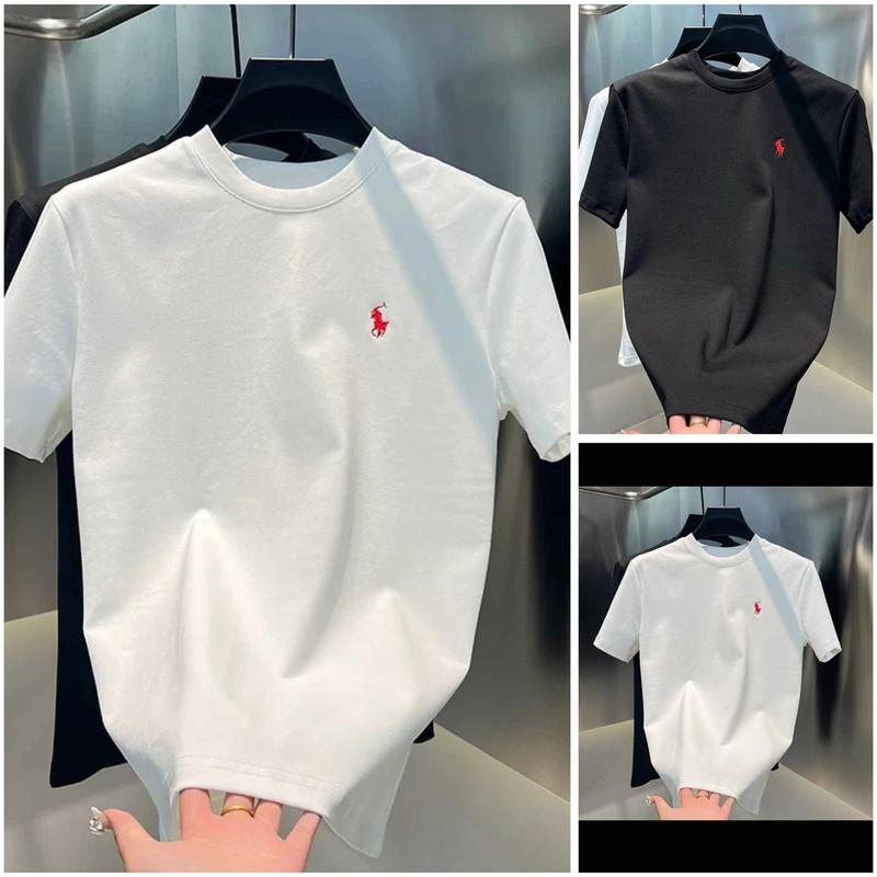 Áo Thun Thêu Ngựa Đỏ 2 Màu Đen Trắng Cho NAM NỮ COMBO 1 2 Áo Đôi