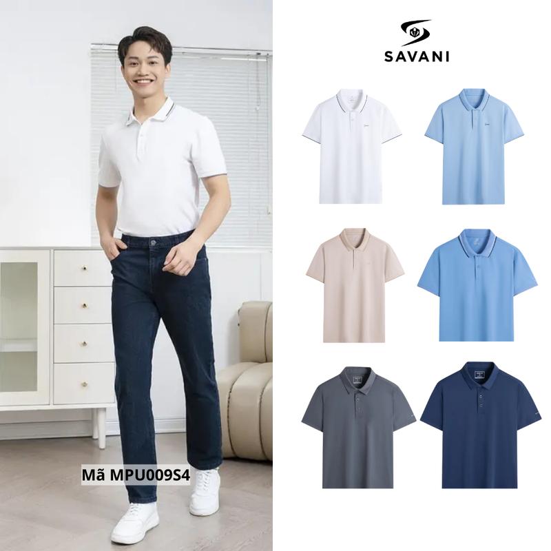 Áo Thun Polo Nam SAVANI Trơn Cổ Viền Thanh Lịch, Chất Liệu Thoáng Khí Co Dãn Tốt, Áo Polo Nam Thể Thao MPU009S4
