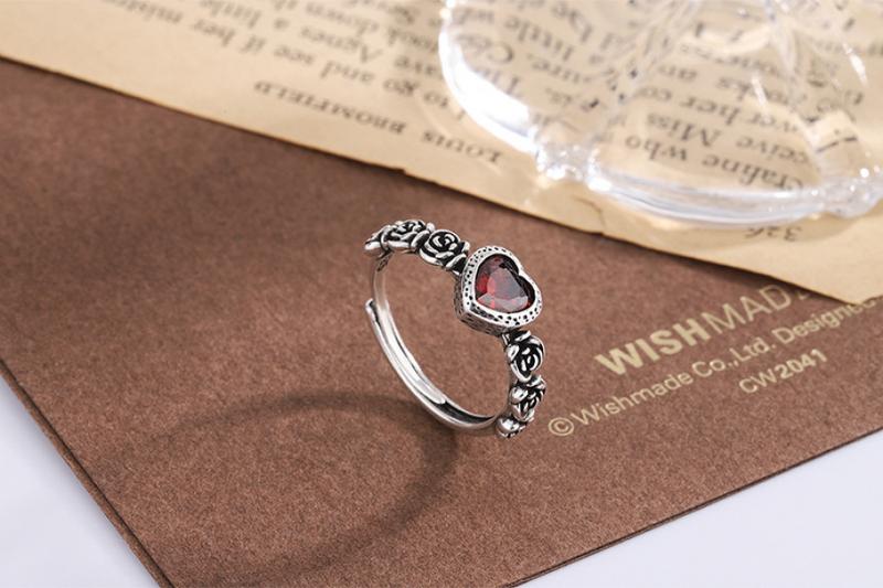 Product Introduction of Nhẫn tình yêu cổ điển Thái Lan, Màu bạc , hoa hồng 2