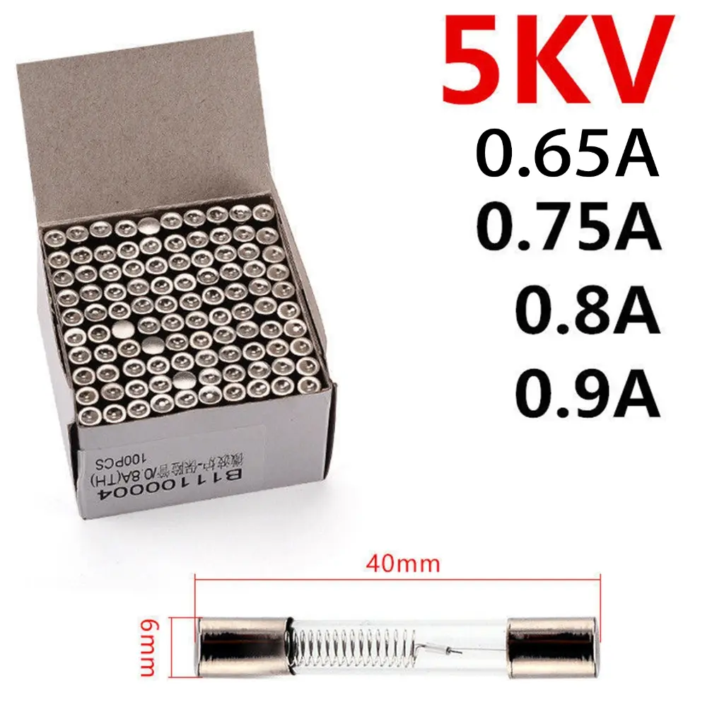 5KV 0.65A 0.75A 0.8A 0.9A High Voltage Microwave Oven Fuse Glass Tube ...
