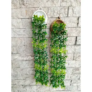 Daun juntai ekaliptus 1 set ( daun + pot ) // daun ekaliptus // bunga gantung