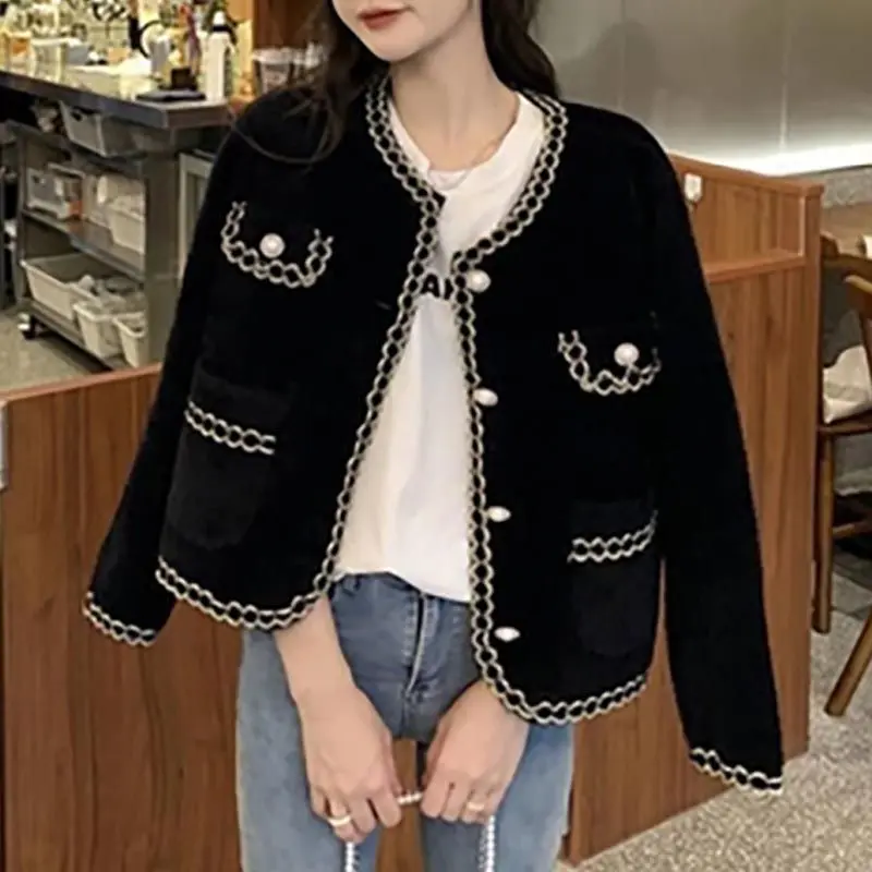 Áo Cardigan Lông Chồn, Hàng Mới Về Mùa Thu Và Mùa Đông Năm 2025, Áo Len Nữ Phong Cách Phương Tây Hàng Đầu, Áo Khoác Dệt Kim Dễ Phối Đồ Thời Trang